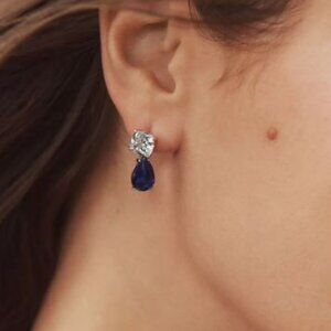 NADRI Crystal & Sapphire Drop Earrings